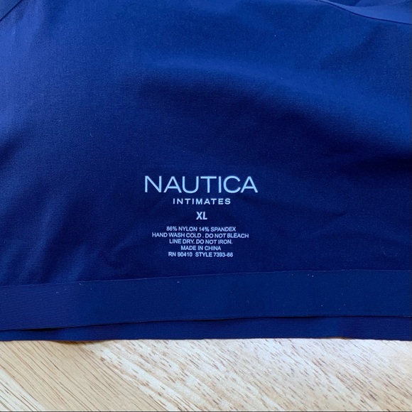Nautica Bralette, Navy, Removable Cups, XL, EUC - Picture 3 of 3